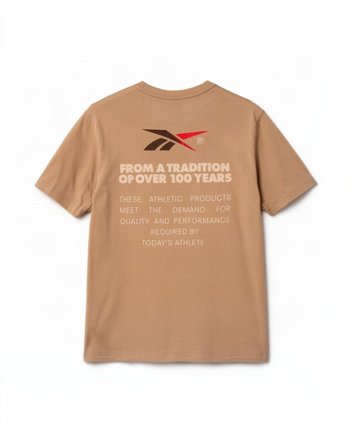 T-shirt grafica da uomo Reebok Top in cotone beige medio