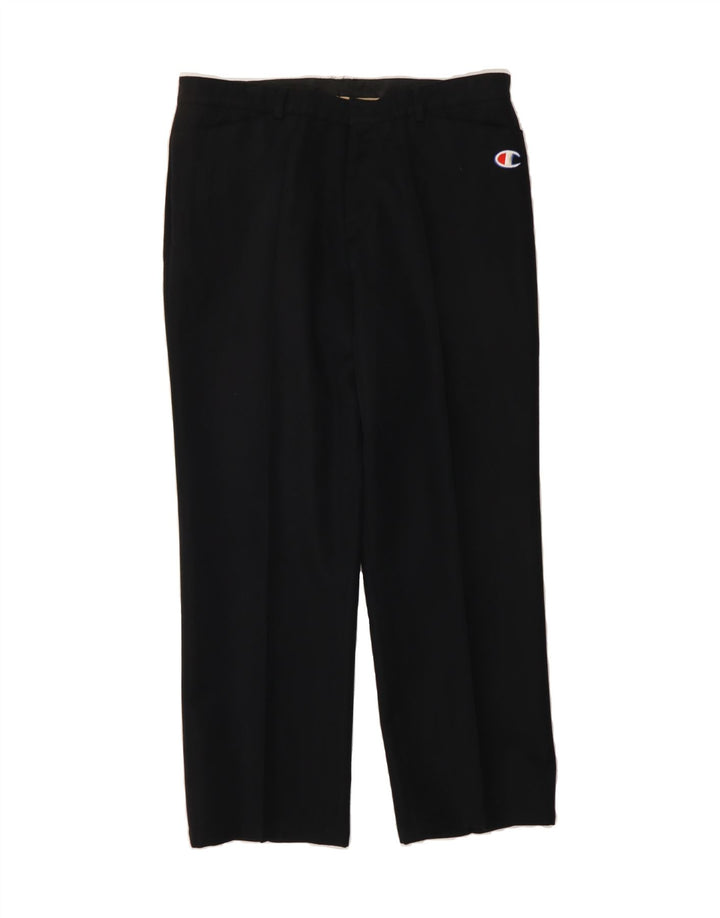 CHAMPION Mens Straight Casual Trousers 2XL W36 L31 Black Polyester Vintage Champion and Second-Hand Champion from Messina Hembry 