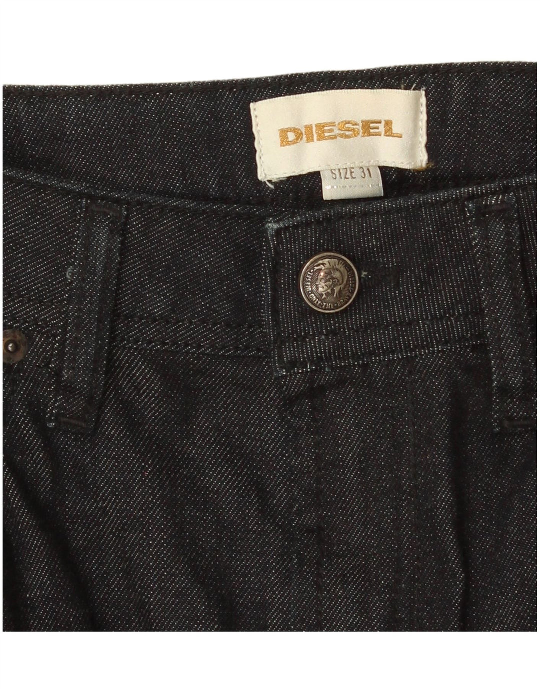 Gonna in denim da donna Diesel W31 grande in cotone nero
