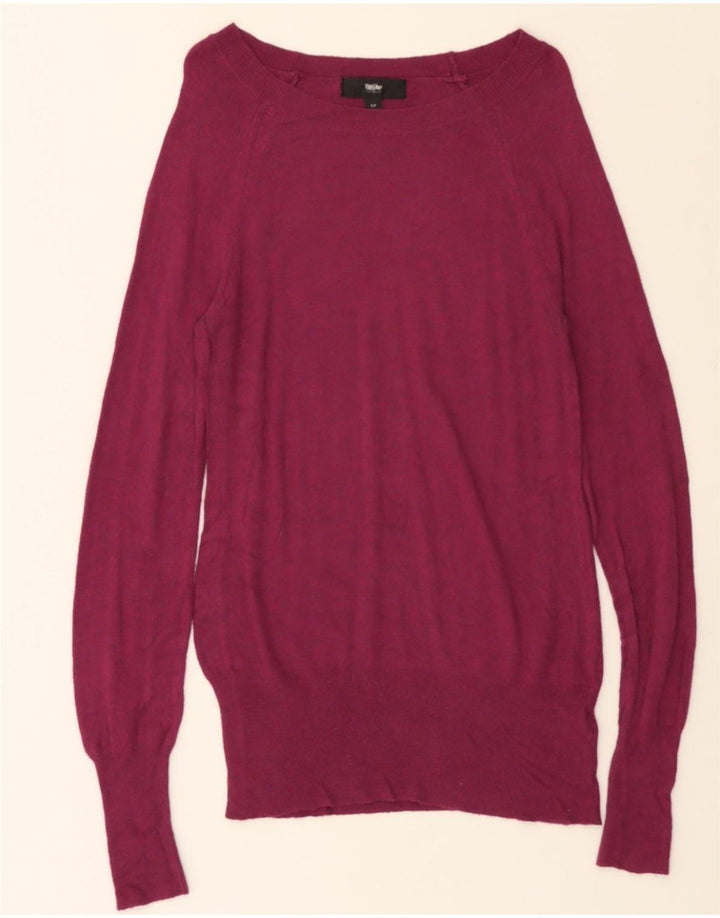 MOSSIMO Womens Boat Neck Jumper Sweater UK 10 Small Maroon Nylon Vintage Mossimo and Second-Hand Mossimo from Messina Hembry 