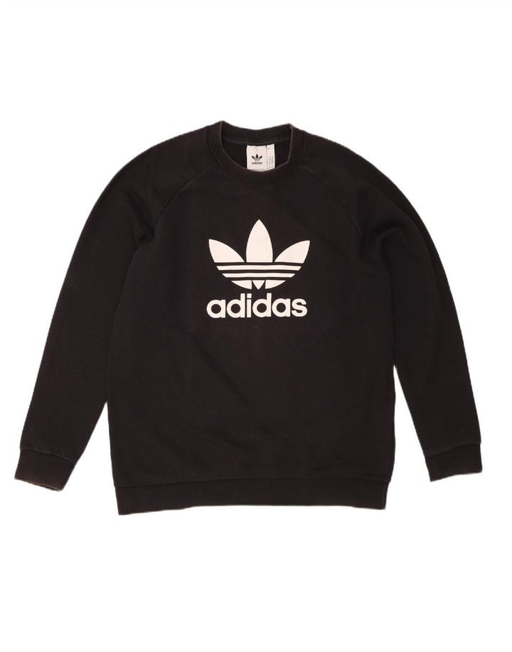 ADIDAS Mens Graphic Sweatshirt Jumper Large Black Cotton
