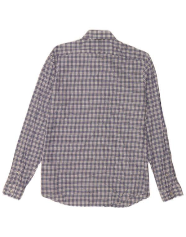 Camicia Reiss da uomo slim fit in cotone a quadri blu medio