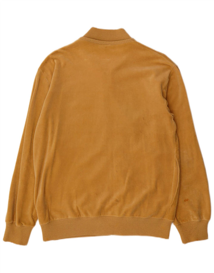Giacca da ginnastica vintage da uomo in velluto IT 50 in cotone giallo medio
