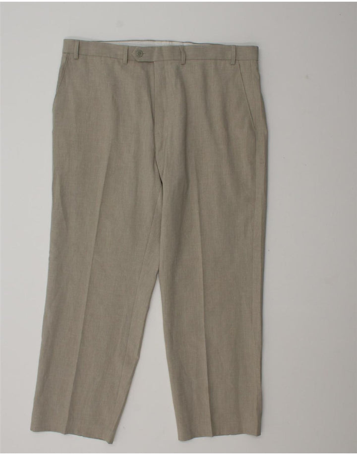 Pantaloni casual regolari da uomo Marks & Spencer W38 L31 poliestere grigio