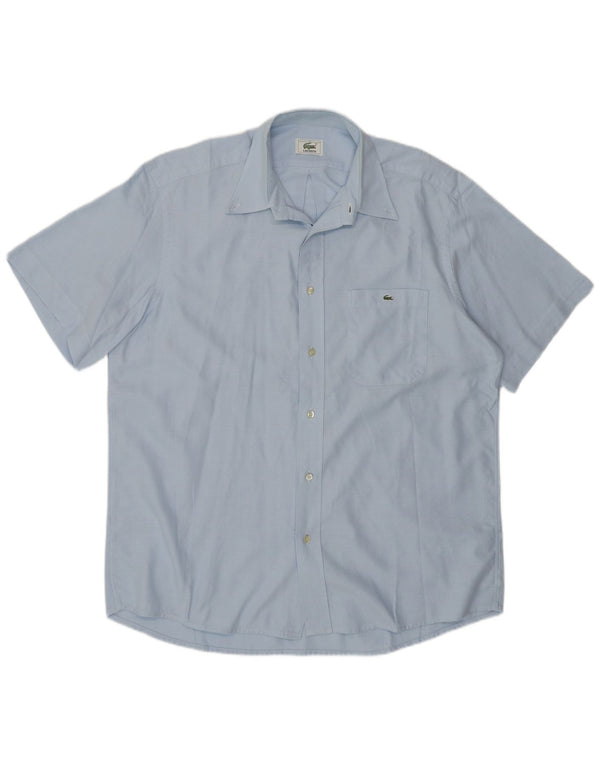 Camicia a maniche corte da uomo Lacoste taglia 41 grande in cotone blu