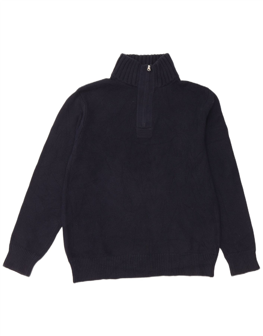 J. CREW Maglione da uomo con zip e collo grande in cotone blu navy