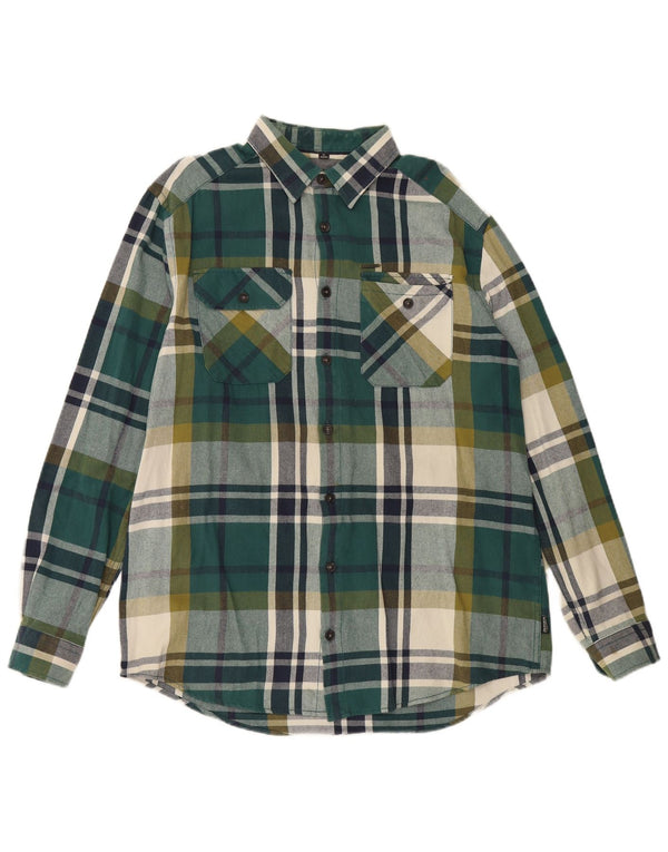 Camicia da uomo Jim Spencer taglia 43/44 XL cotone scozzese verde