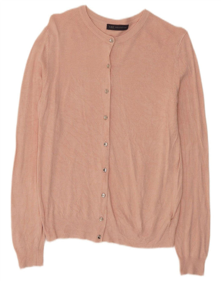 Maglione cardigan da donna Marks & Spencer UK 10 Small Pink Viscosa