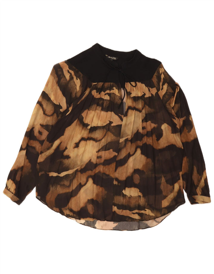Top trasparente da donna di Massimo Dutti UK 14 Stampa animalier marrone medio