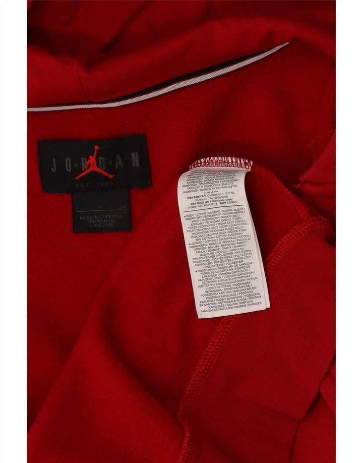 Felpa con cappuccio e zip Jordan da uomo piccola in cotone rosso