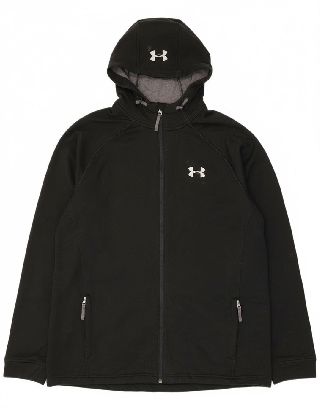 Felpa con cappuccio e zip da uomo Under Armour XL poliestere nero