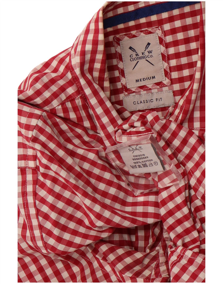 CREW CLOTHING Camicia da uomo a maniche corte vestibilità classica a quadretti rosso medio