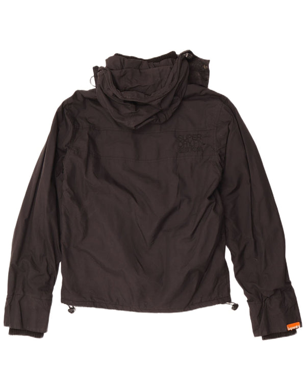 Giacca a vento con cappuccio da uomo Superdry UK 40 Large in nylon nero
