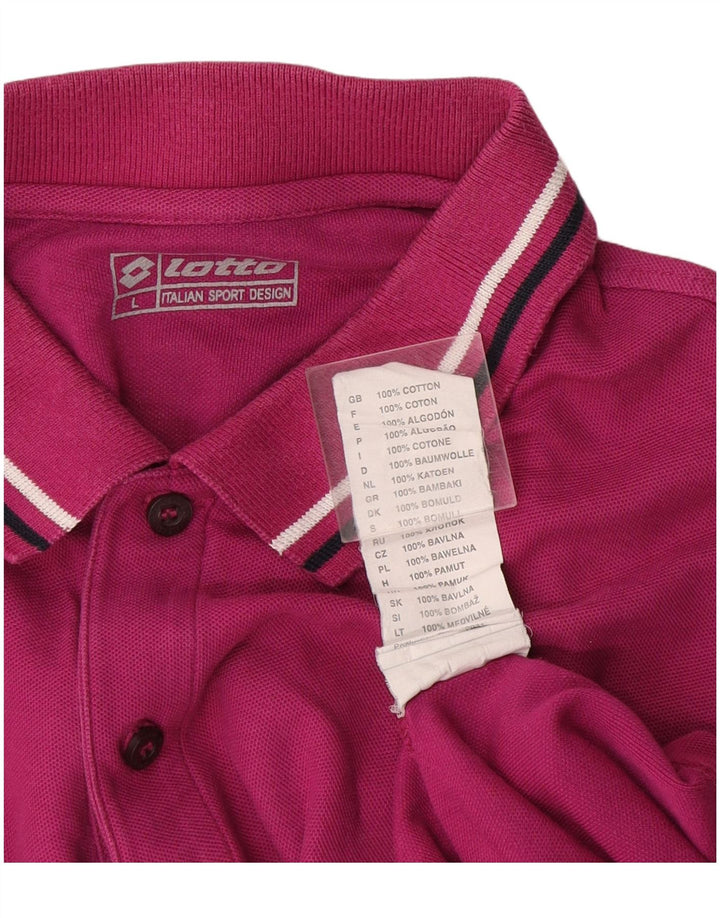 Polo da uomo Lotto Large in cotone rosa