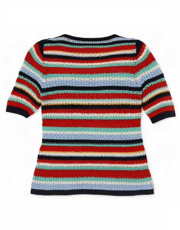 Topshop Maglione da donna con scollo a barchetta UK 10 Piccolo a righe multicolore