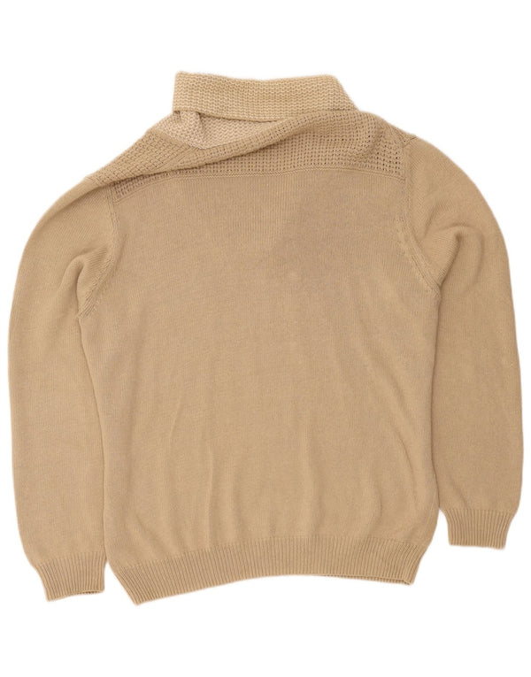 Maglione maglione da uomo con collo a scialle Massimo Dutti 2XL cotone beige