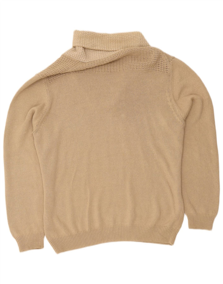 Maglione maglione da uomo con collo a scialle Massimo Dutti 2XL cotone beige