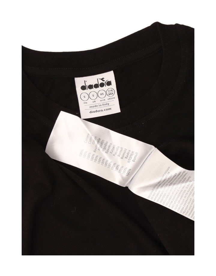T-shirt grafica da uomo Diadora Top Small in cotone nero