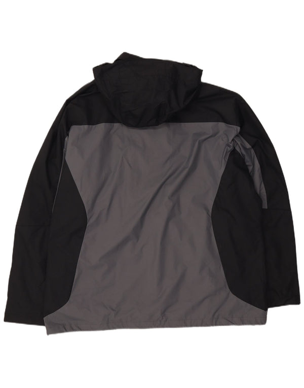 Giacca a vento con cappuccio da uomo Columbia UK 42 XL Nylon color block grigio