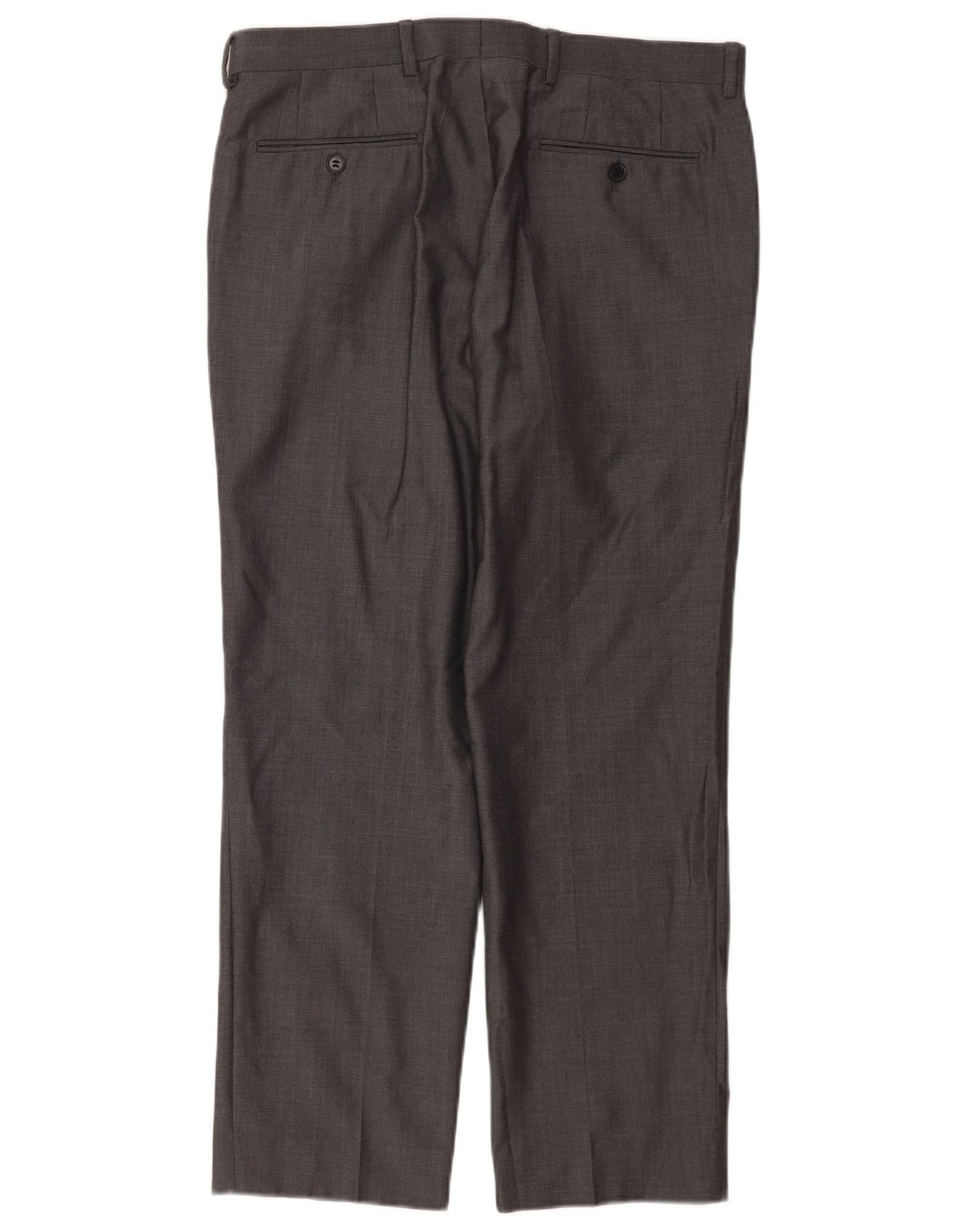 Pantaloni da abito dritti da uomo Marks & Spencer W34 L29 Lana grigia
