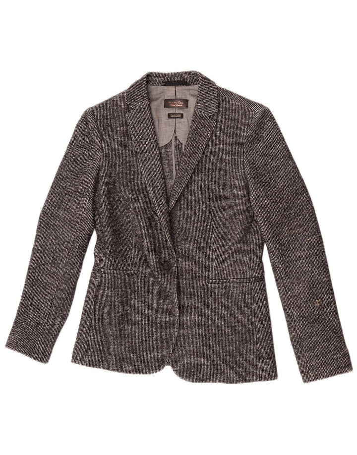 Giacca blazer da donna a 1 bottone Massimo Dutti EU 40 pied de poule grigio medio