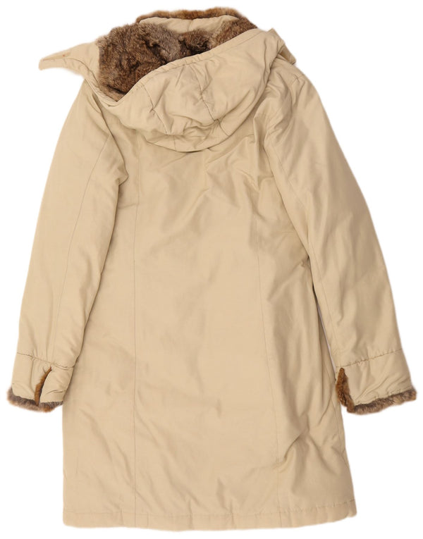 Cappotto imbottito con cappuccio da donna Woolrich UK 12 Cotone beige medio