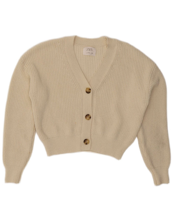 Maglione cardigan corto per ragazze Zara 13-14 anni bianco