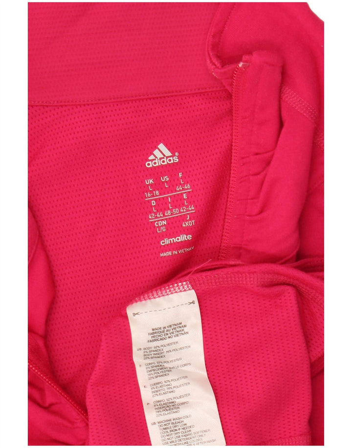 Top della tuta pullover Climalite da donna ADIDAS UK 16/18 Large Rosa