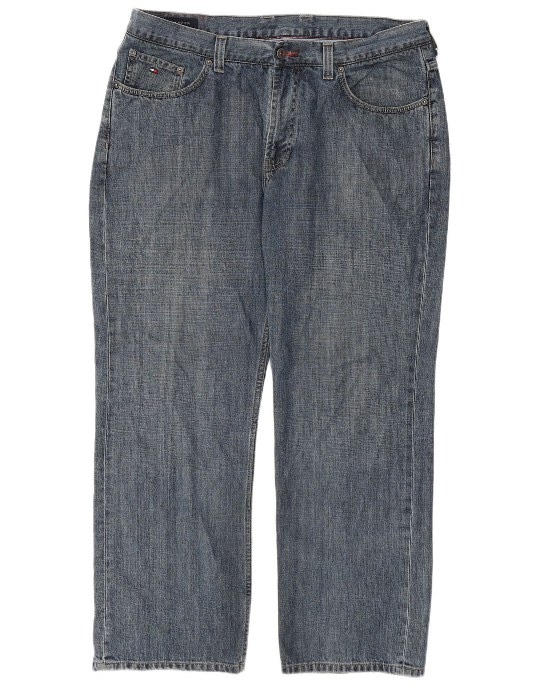 TOMMY HILFIGER Jeans dritti da uomo W38 L30 cotone blu