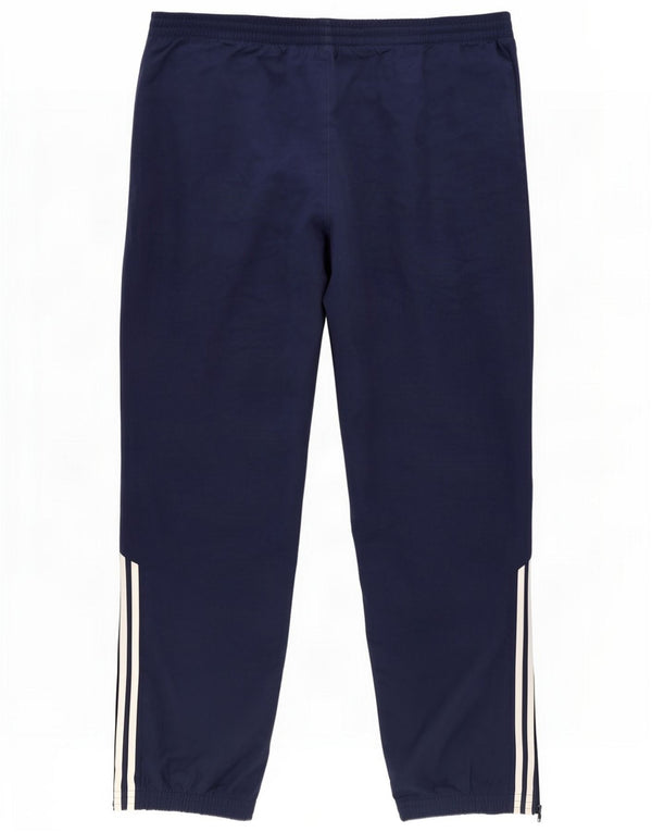 Adidas Pantaloni da tuta da uomo grandi in poliestere blu navy