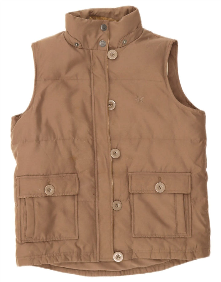 Crew Clothing Gilet imbottito da donna UK 8 piccolo poliestere marrone