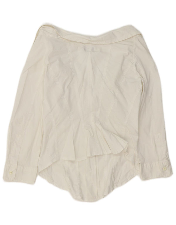 Camicia corta da donna Armani Jeans manica 3/4 IT 42 cotone bianco medio