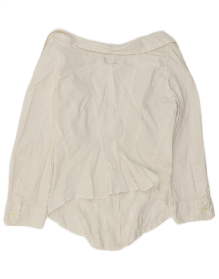 Camicia corta da donna Armani Jeans manica 3/4 IT 42 cotone bianco medio