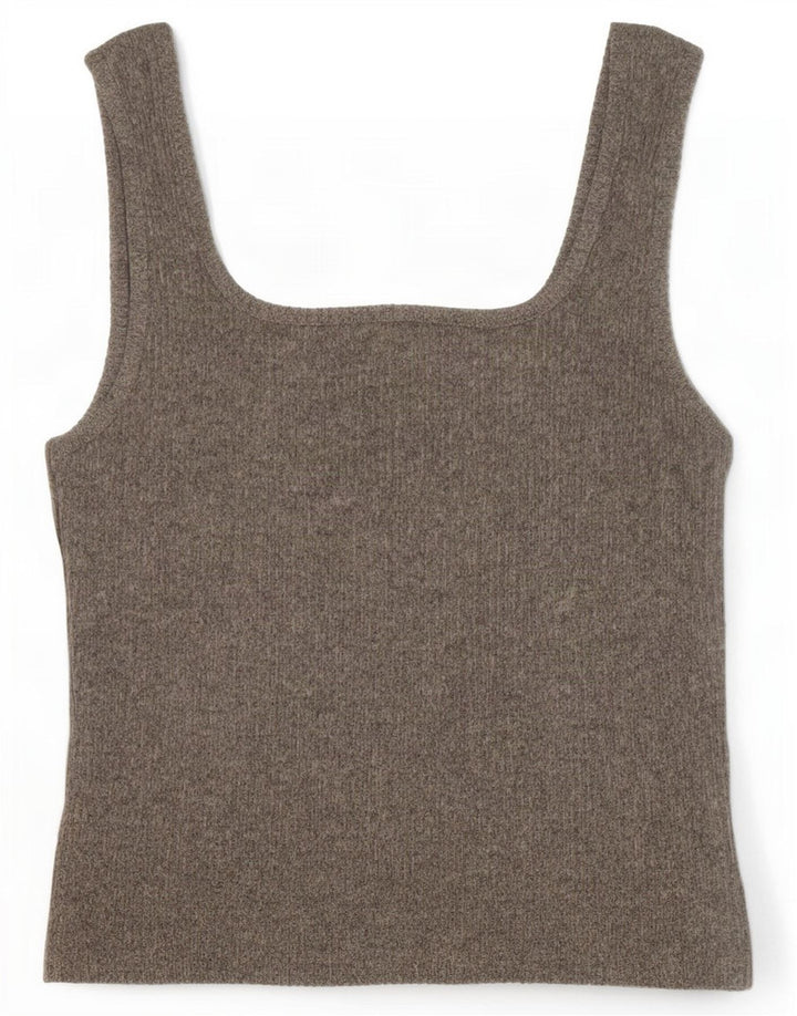 Topshop Canottiera corta in maglia da donna UK 12 Grigio medio