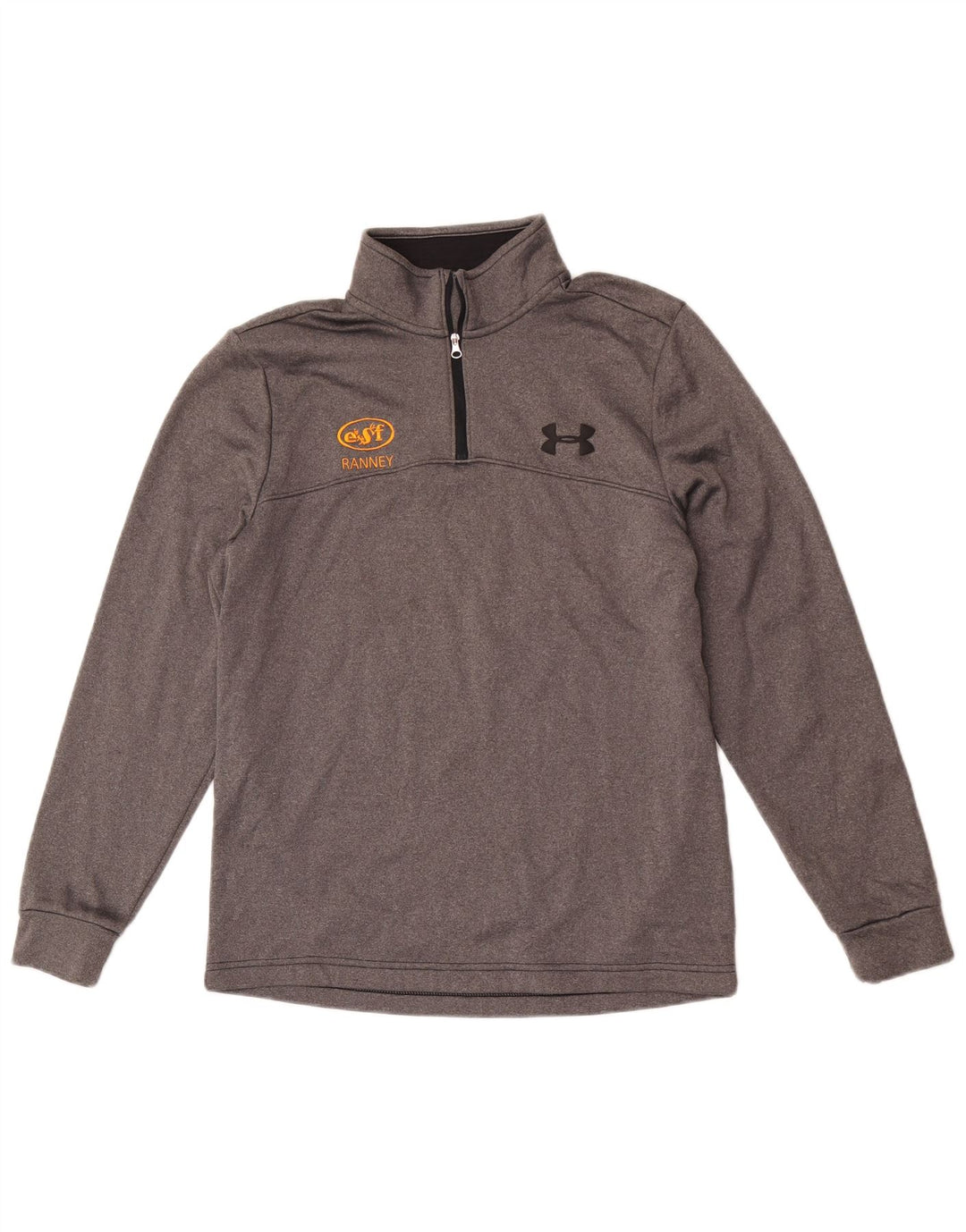 Under Armour Uomo Cold Gear Zip Collo Pullover Tuta Top Piccolo Grigio