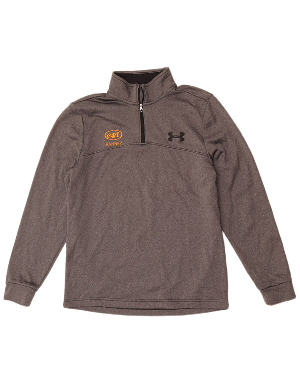 Under Armour Uomo Cold Gear Zip Collo Pullover Tuta Top Piccolo Grigio