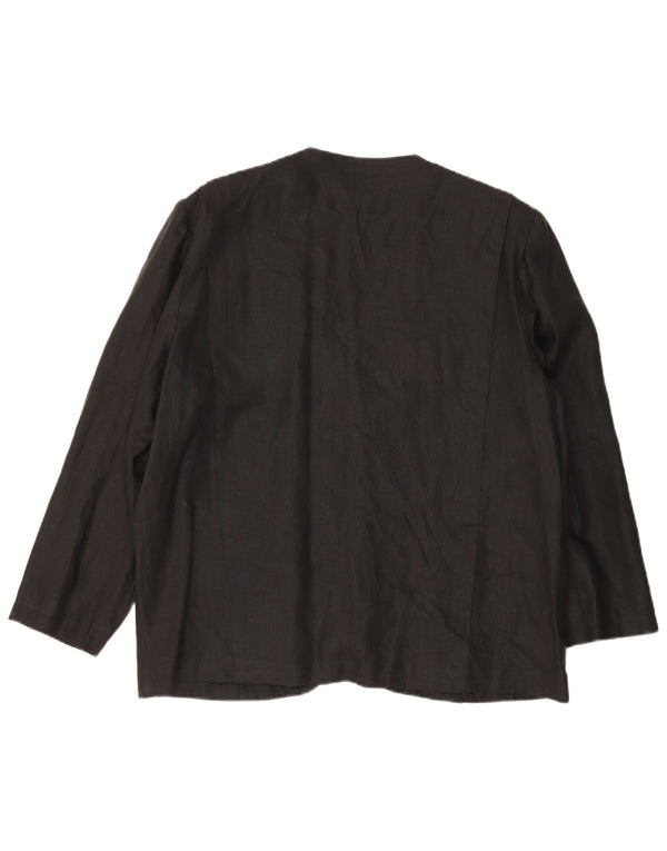 Giacca blazer vintage da donna a 1 bottone UK 14 grande nera