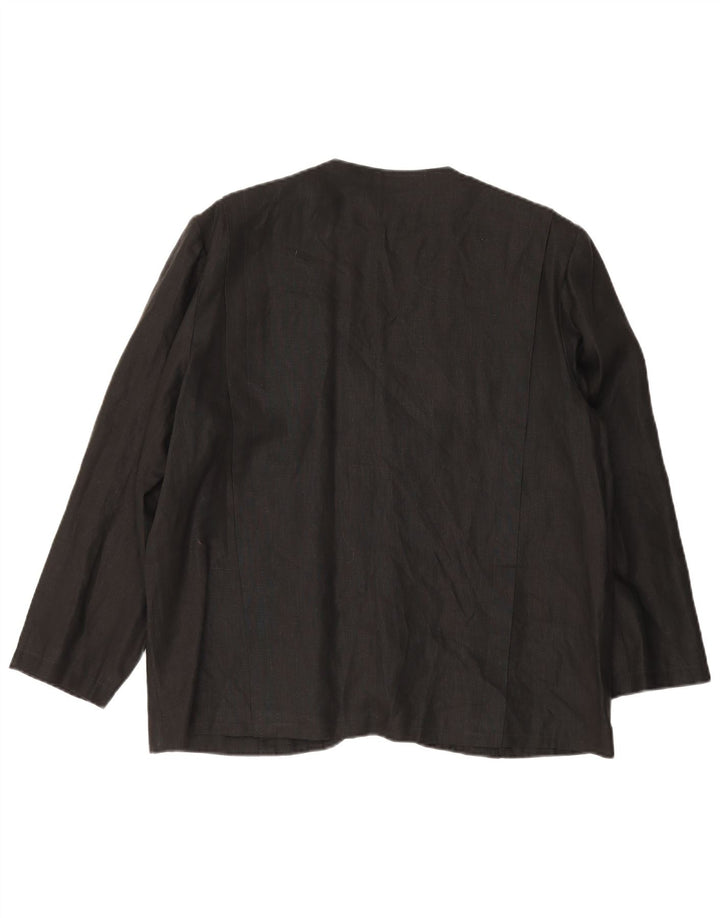 Giacca blazer vintage da donna a 1 bottone UK 14 grande nera