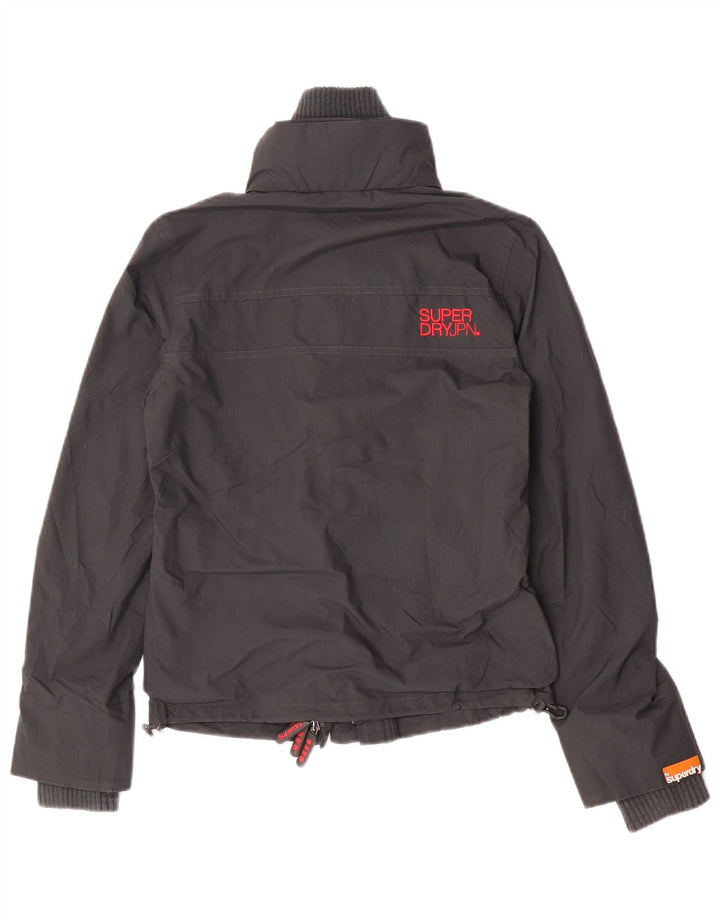 Giacca antipioggia grafica da donna Superdry UK 10 Small nylon grigio