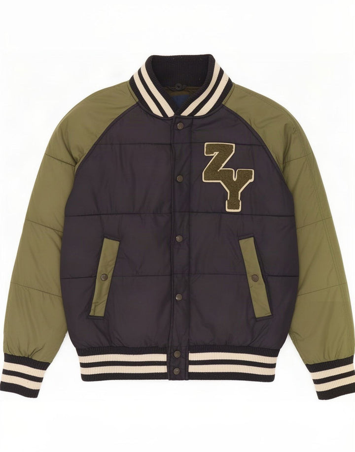 Zara Giacca imbottita con grafica per ragazzi 13-14 anni Medium Blu navy Colourblock