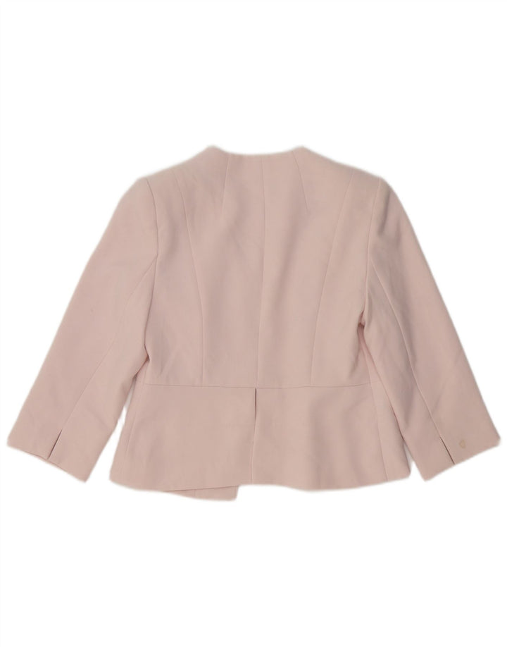 Giacca blazer aperta con maniche a 3/4 Coast da donna UK 10 piccola in poliestere rosa