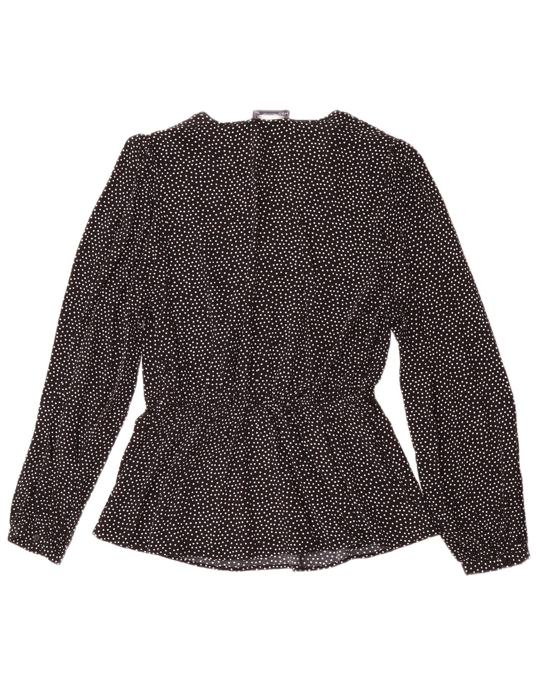 Camicetta a maniche lunghe da donna Marks & Spencer UK 12 medio nero maculato