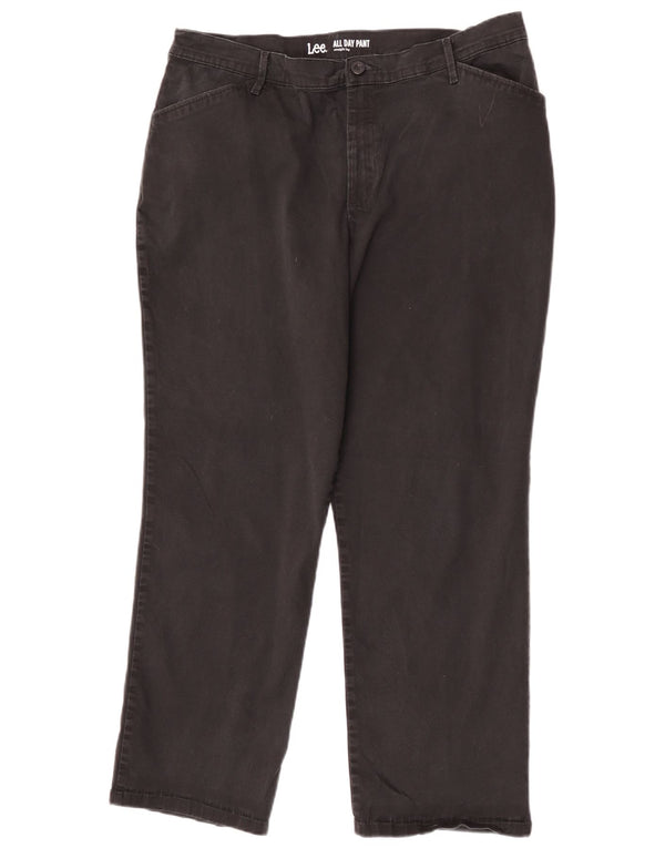Pantaloni casual dritti da donna Lee US 16 2XL W34 L28 Cotone nero