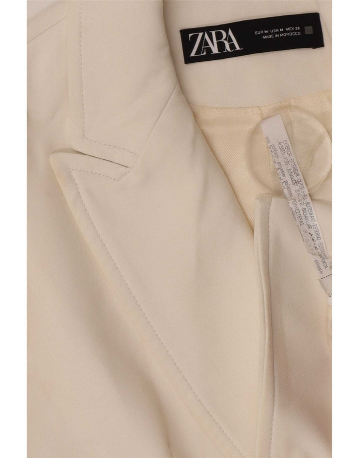 Giacca blazer doppiopetto senza maniche da donna Zara UK 12 colore bianco medio