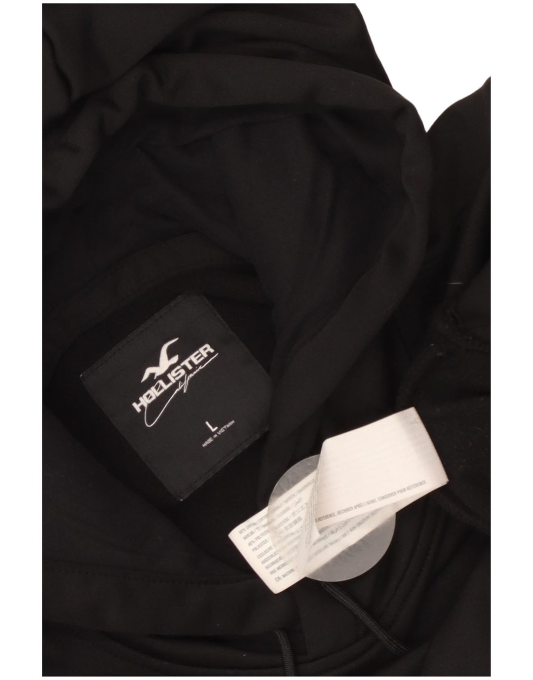 Maglione con cappuccio da uomo Hollister Large in cotone nero