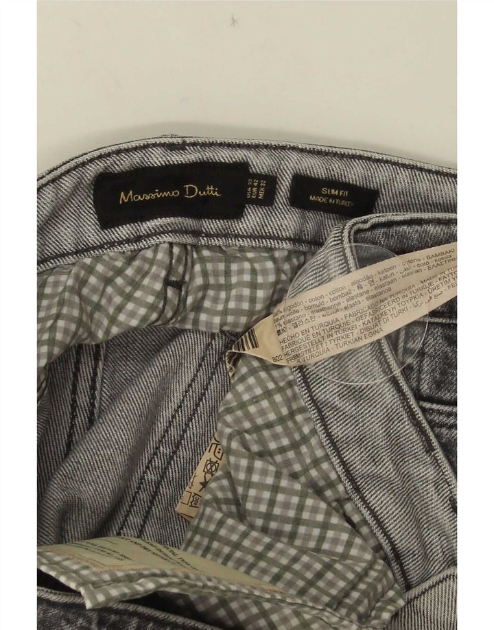 Jeans slim da uomo Massimo Dutti EU 42 Large W32 L32 Cotone grigio