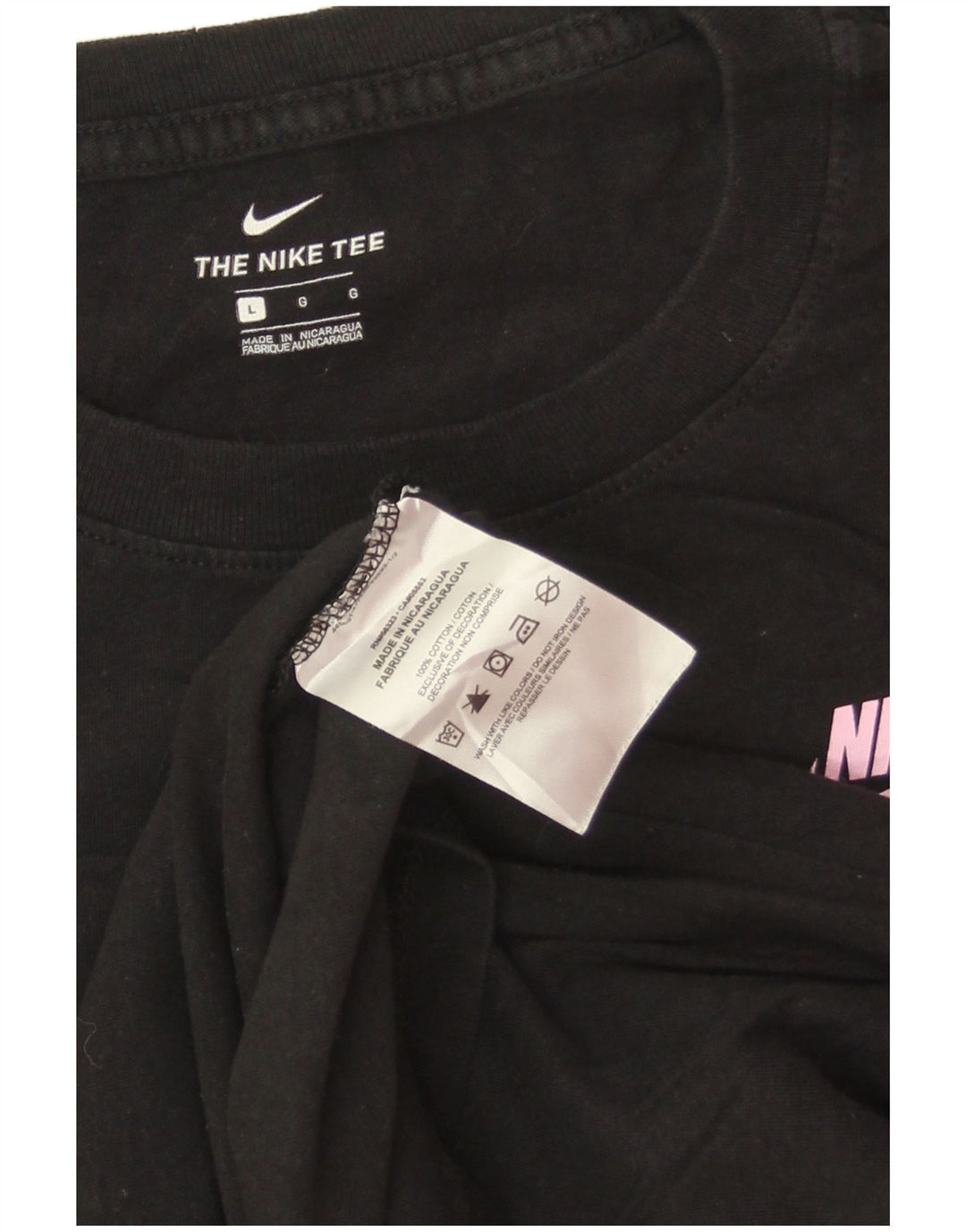 Top NIKE da donna a manica lunga UK 16 grande cotone nero