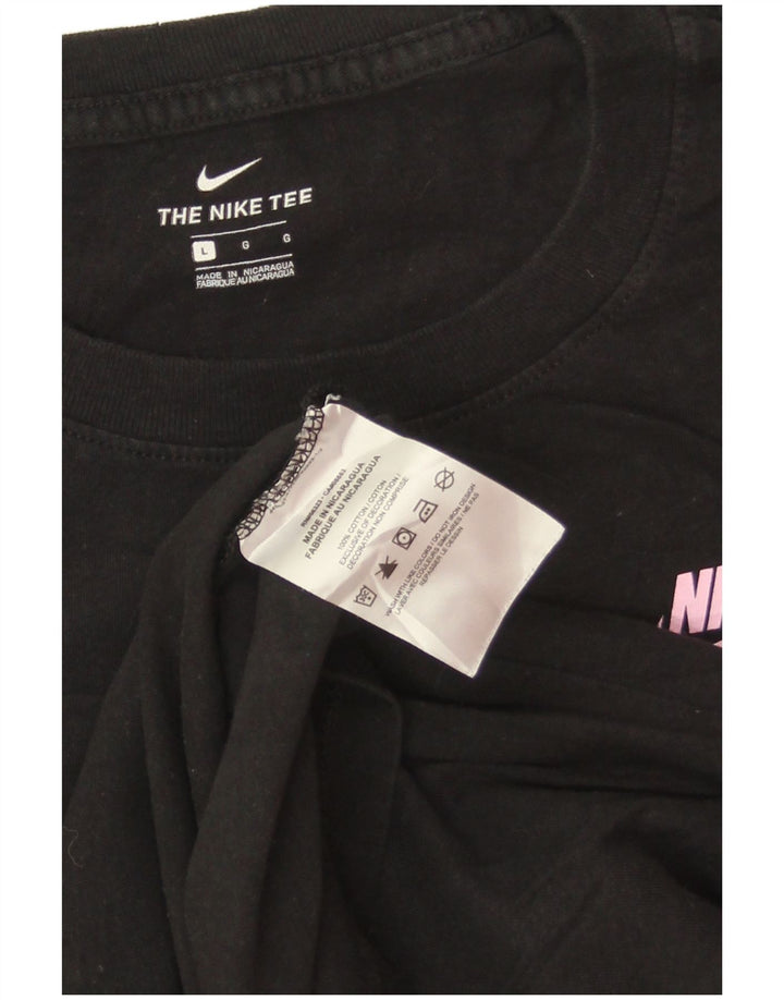 Top NIKE da donna a manica lunga UK 16 grande cotone nero