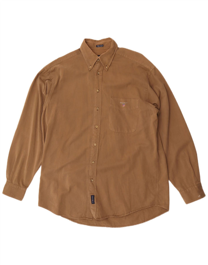 Camicia ampia da uomo Gant in cotone marrone medio