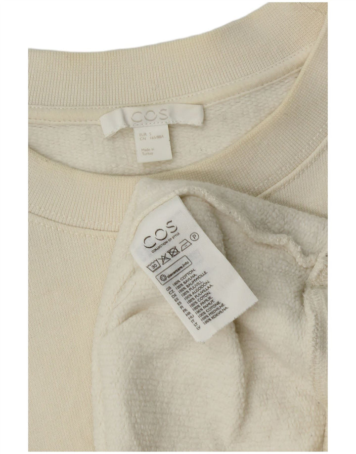 Cos Donna Felpa Oversize Maglione UK 10 Piccolo Cotone Bianco Sporco